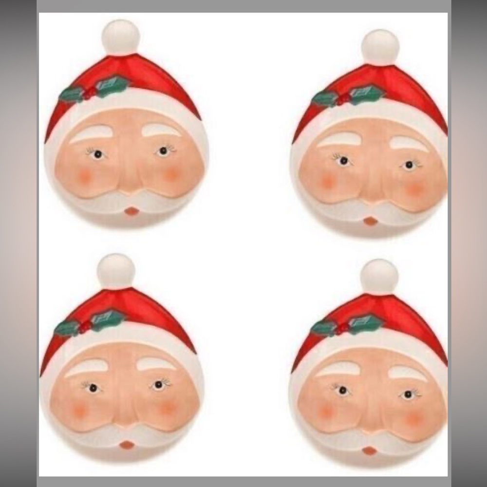 National Tree Company HGTV Home Collection 4 Santa Plates, 1 in New In Box